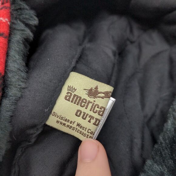 American Outdoors Men's Trapper Hat Red Plaid One Size Ear Flaps - Picture 10 of 11